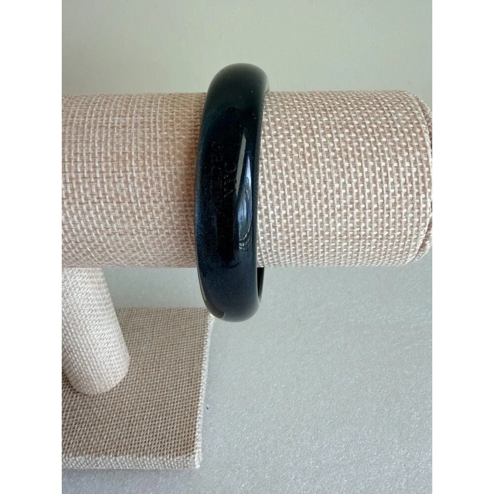 AMEDEO NYC Black Shimmer Clear Resin Chunky Bangle Bracelet  An authentic AMEDEO